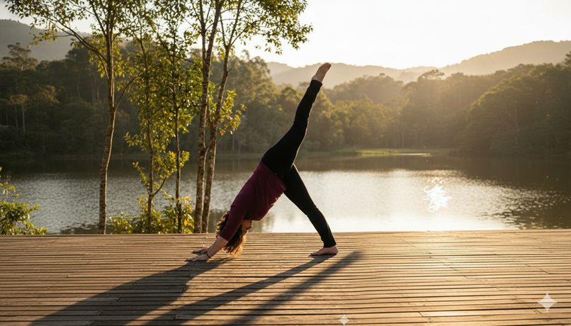Práctica de yoga al aire libre